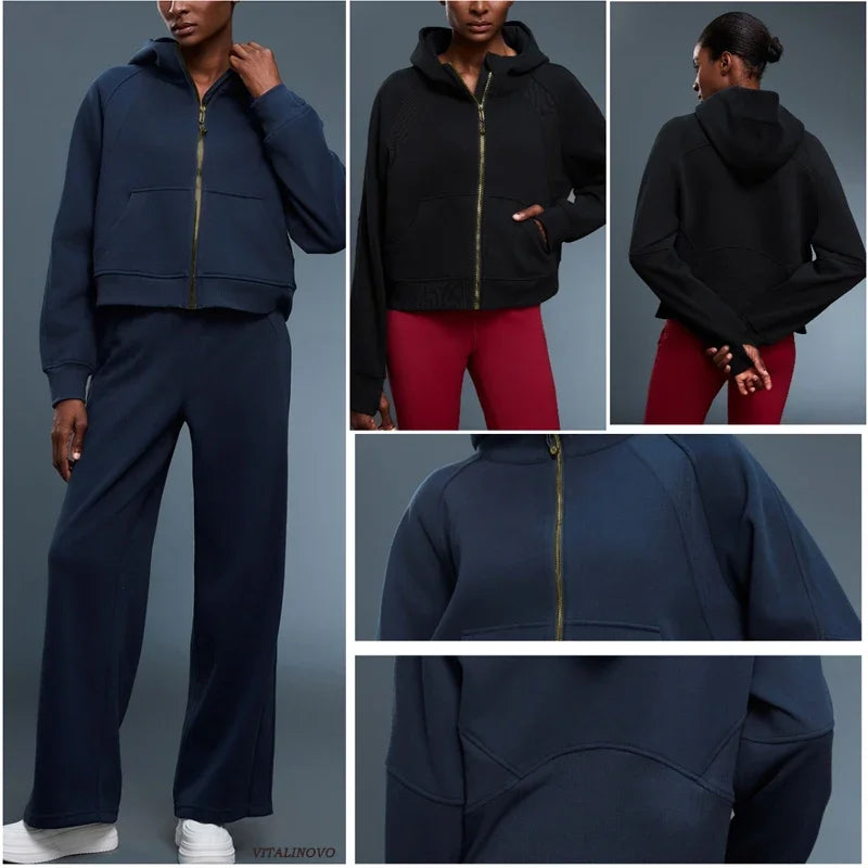 PrimeGear Women's Zip Up Hoodies Fleece Workout Jackets Sweatshirts Winter Warm Therma Long Sleeve Sweatshirts with Thumb Holes