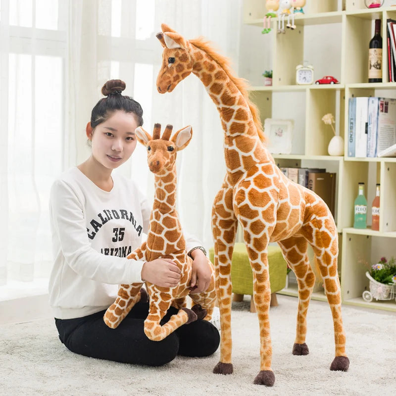 High Quality 140cm Simulation Giraffe Plush Toys Cute Stuffed Animal Soft Giraffe Doll Birthday Gift Toy