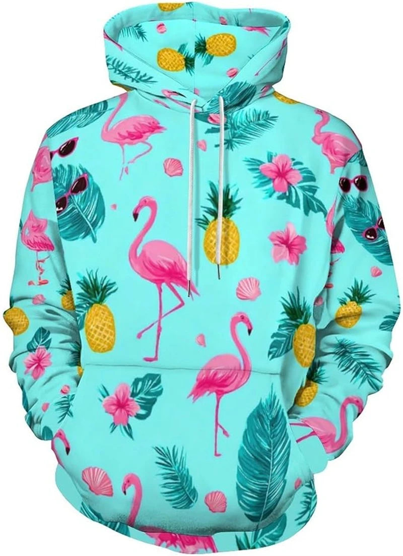 Fashion Hawaiian Flamingo Hoodies for Men