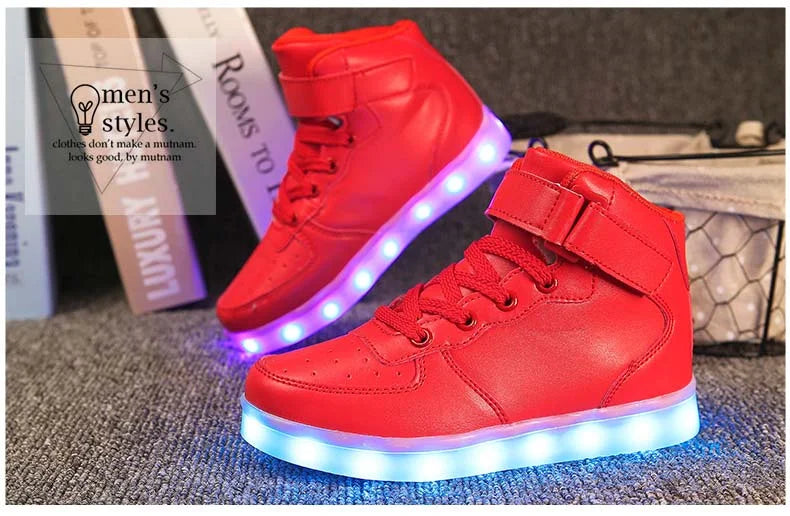 Men's Glowing Sneakers Unisex Luxury Luminous Sneakers USB LED Colorful Lighted Luminous Shoes Women Night Light Vulcanize Shoes