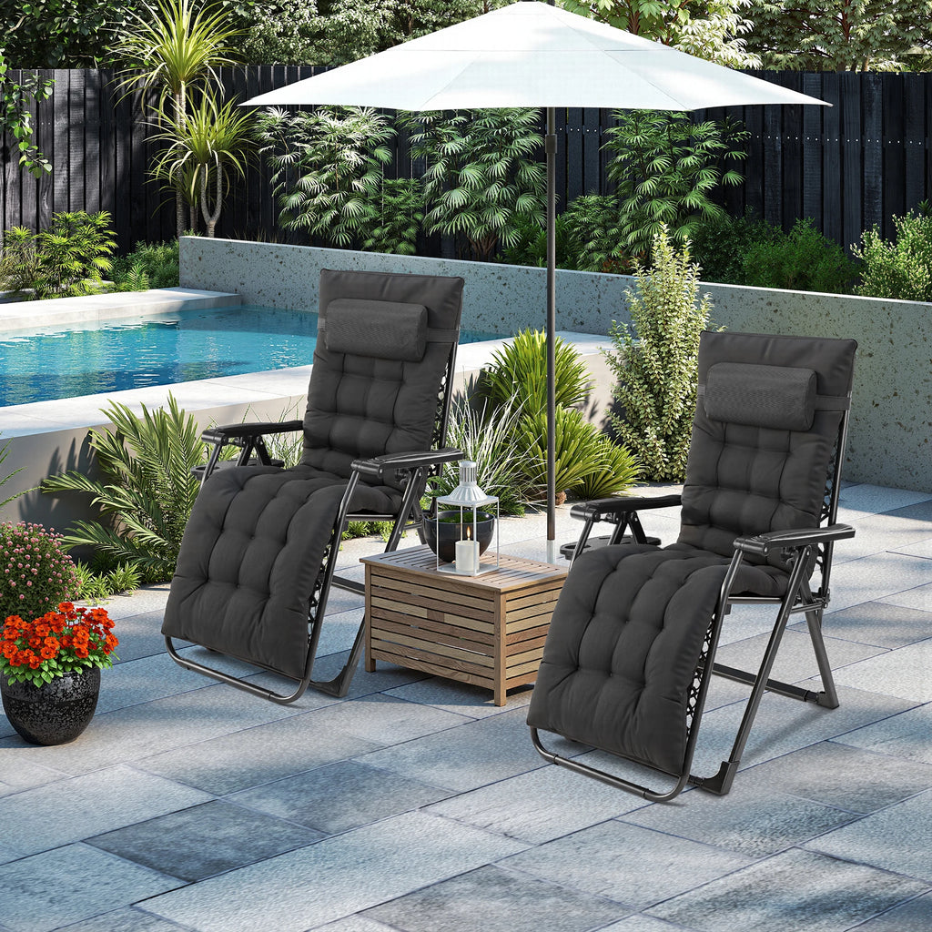 Summer Gravity Recliner - Folding Camping Chair - Patio Lounge  For Outdoor, Garden