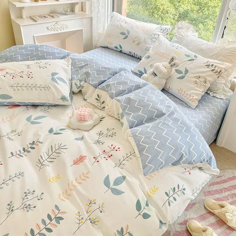 Pink Floral Bedding Set | Duvet Cover for Bed