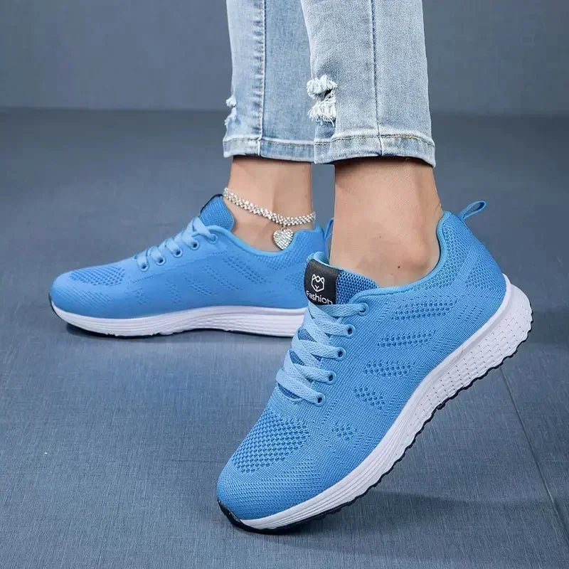 Women's Casual Flats Sports Shoes Mesh Breathable Trainers Ladies Shoes Platform Female Sneakers for Women Tennis Shoes
