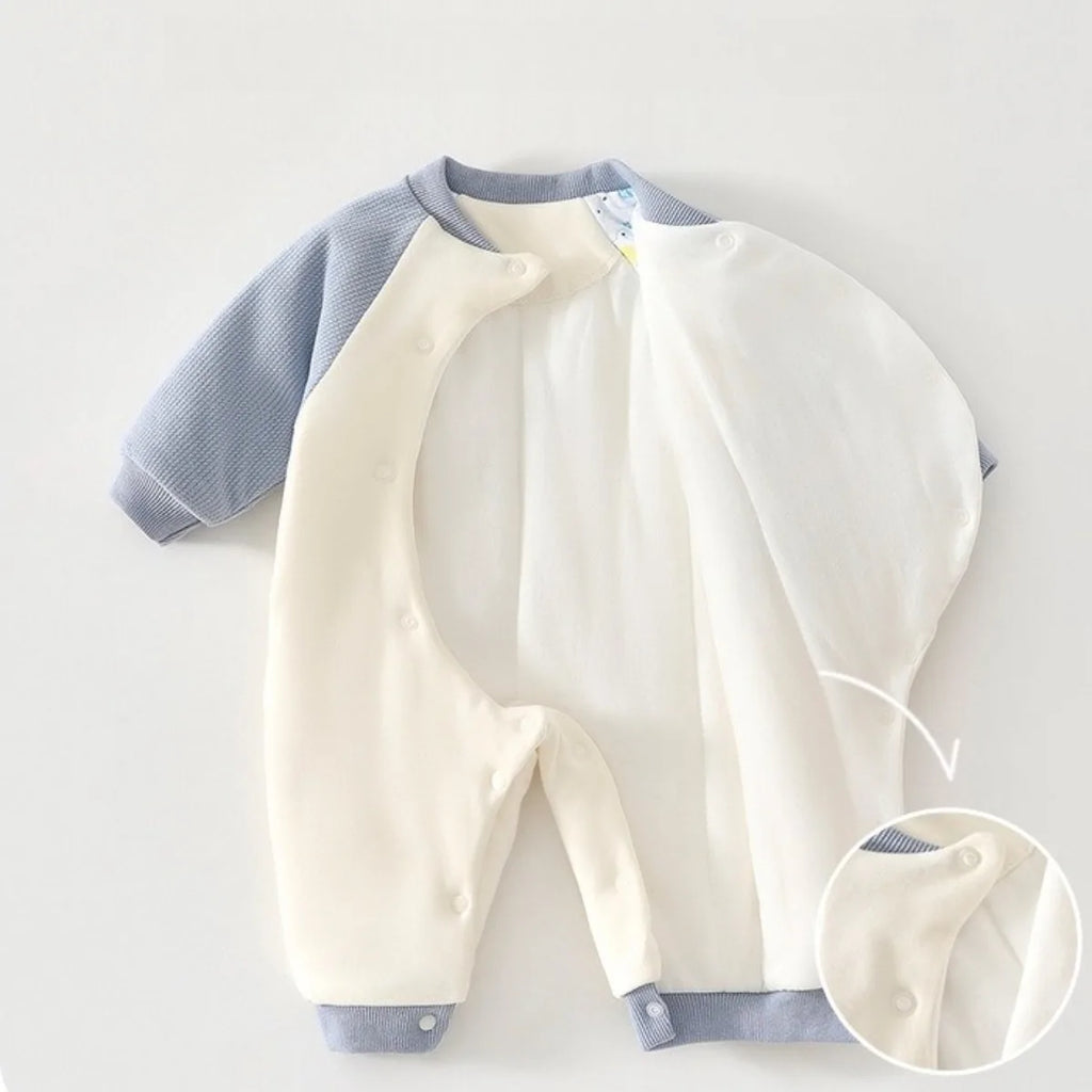 0-18M Baby Jumpsuit Clip Cotton Thick Autumn and Winter Clothes Newborn Warm Pajamas Baby A-level Clothes Crawling Clothes