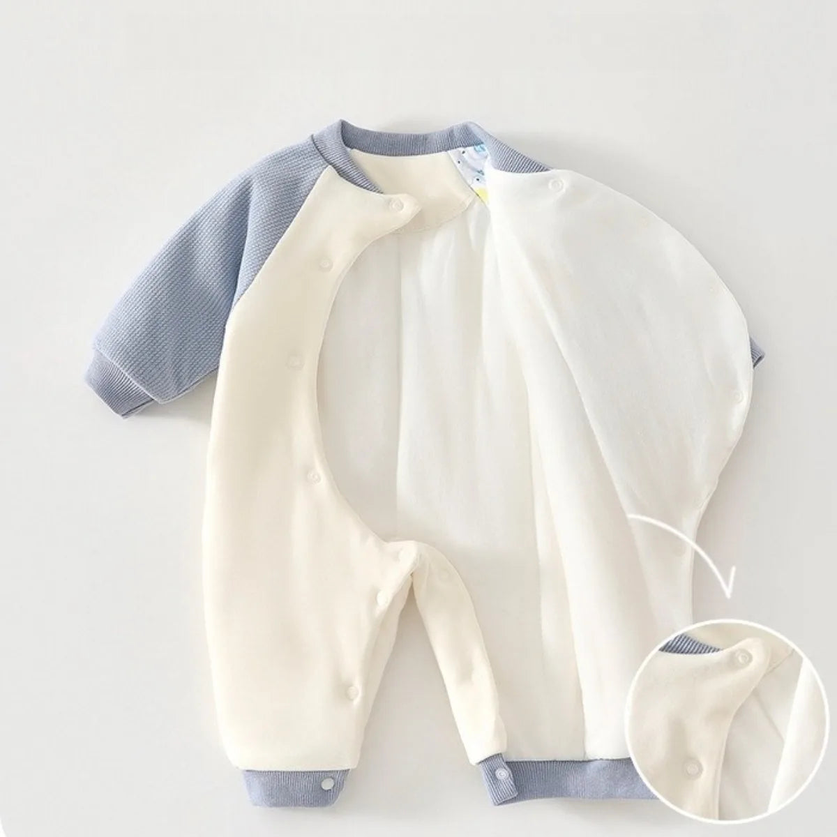 0-18M Baby Jumpsuit Clip Cotton Thick Autumn and Winter Clothes Newborn Warm Pajamas Baby A-level Clothes Crawling Clothes