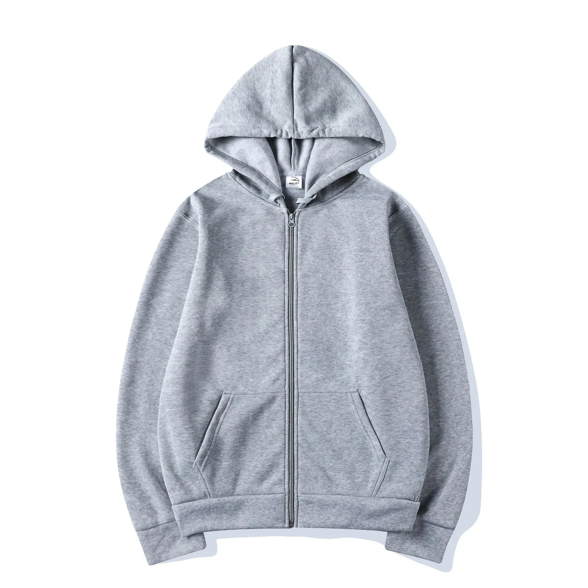 2025New Trendy Sweatshirt Coat Front Pockets Warm Zipper Lamb Wool