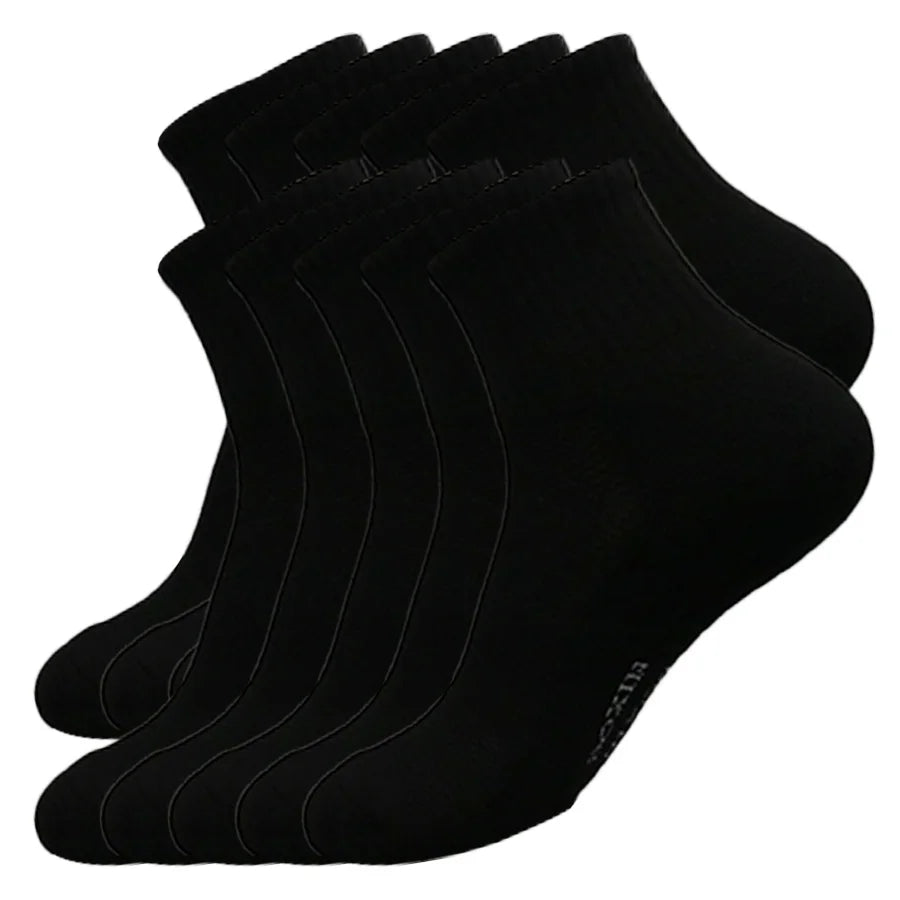 10 Pairs Men's Athletic Socks Set - Cool Comfortable Short Warm Solid Color for Running Gym Hiking - Dropshipping
