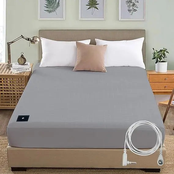 MAXSHARER Earthing Fitted Sheet Organic Cotton with Conductive Silver Fiber Grounding Bed Sheet