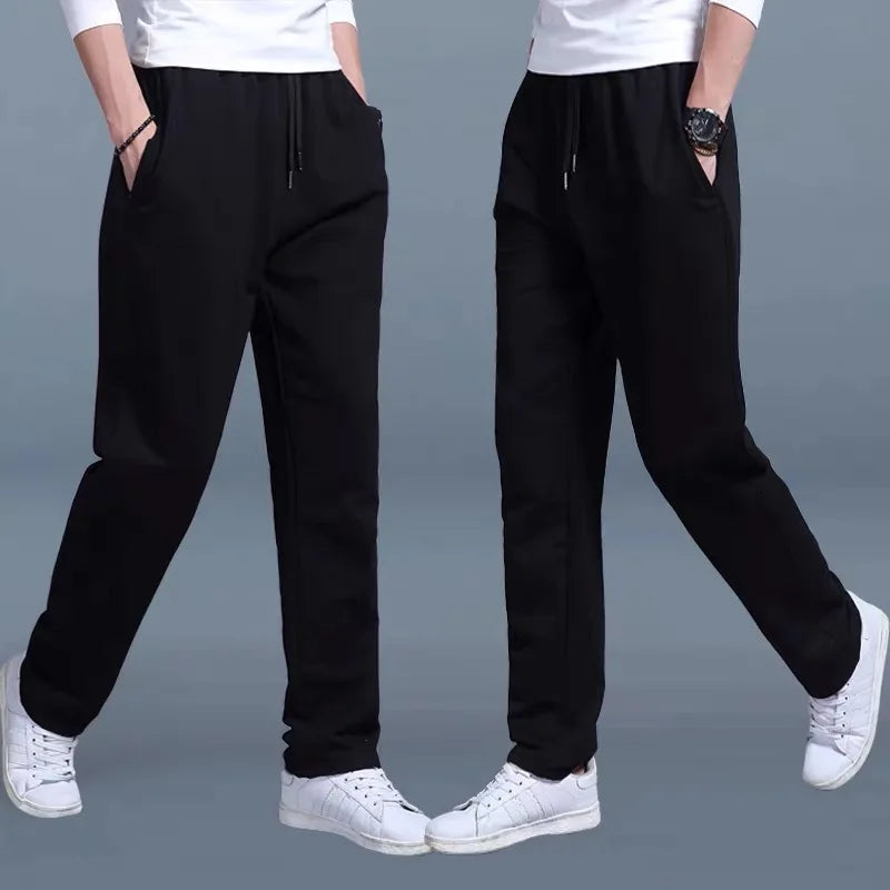 New Korean Straight Tube Men's Casual Sports Pants for Running, Workout, Jogging - Long Gym Sport Trousers for Men Jogger Sweatpants
