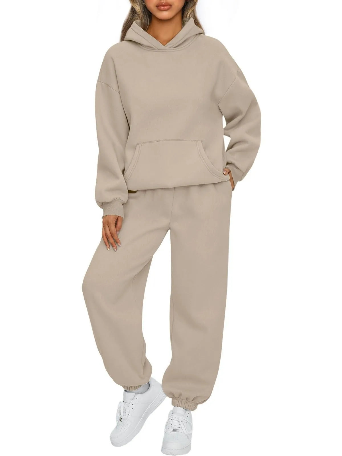 Women's Casual Hooded Sweatshirt and Sportswear Pants Set Long Sleeve Long Pants Autumn Season Fashion Ladies Outfit