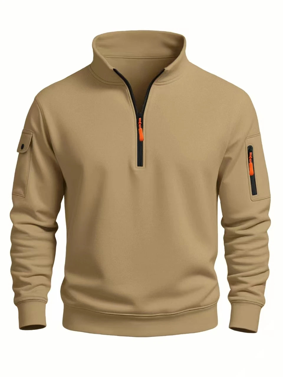 Men's Sweatshirt 2025 Autumn and Winter New Casual Sports Long Sleeved High Neck Half Zipper Windproof Top