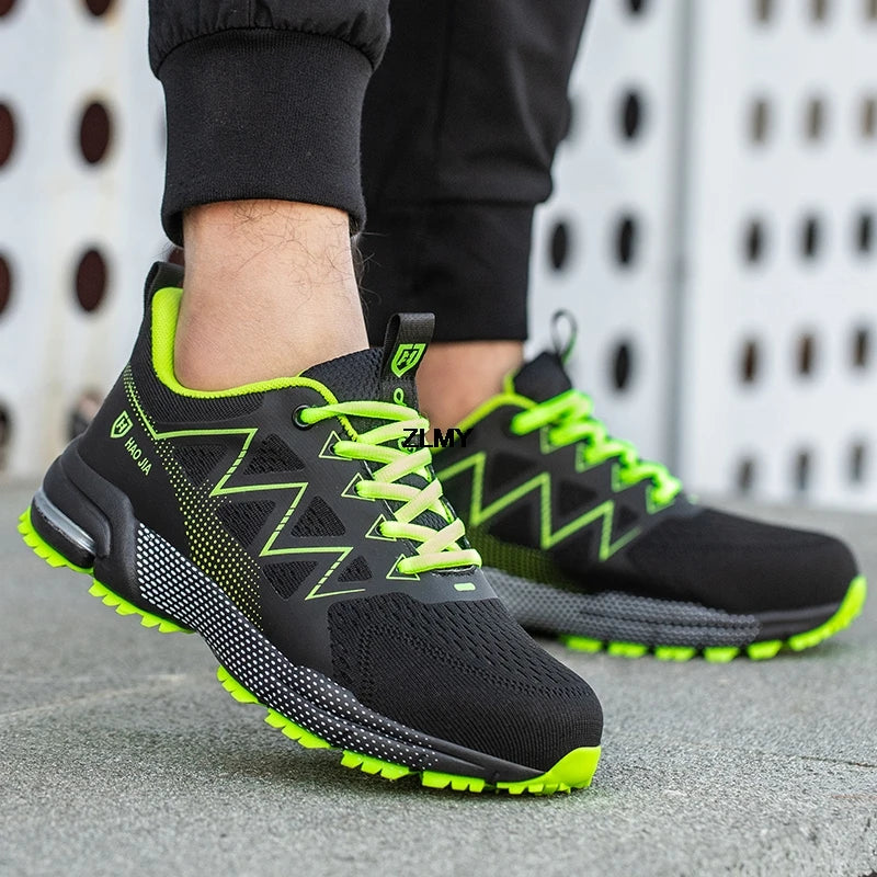 Fashion Safety Shoes Men Steel Toe Sneakers Puncture Proof Breathable Work Safety Boots Comfortable Work Shoes for Men