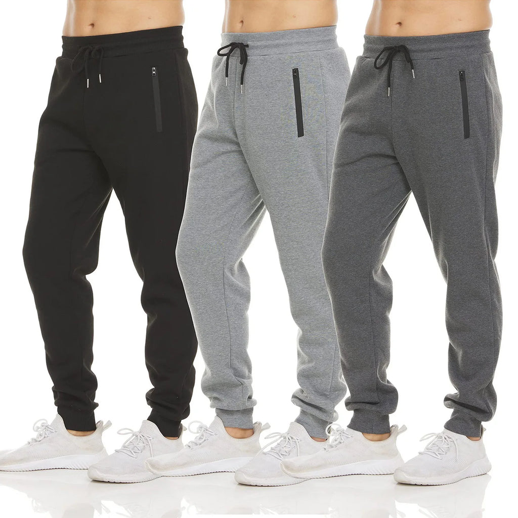2024 New Sweatpants Streetwear Trousers for Men - Solid Color Drawstring Cargo Pants with Zipper Pockets