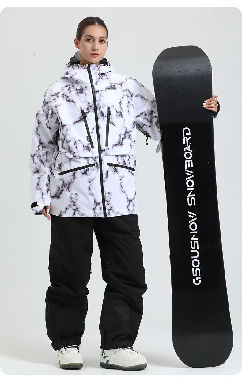 Gsou Snow Outdoor Sport New Winter Warm Men And Women's Snowboard Coats Waterproof Breathable Skiing Jacket Snowboard Wear