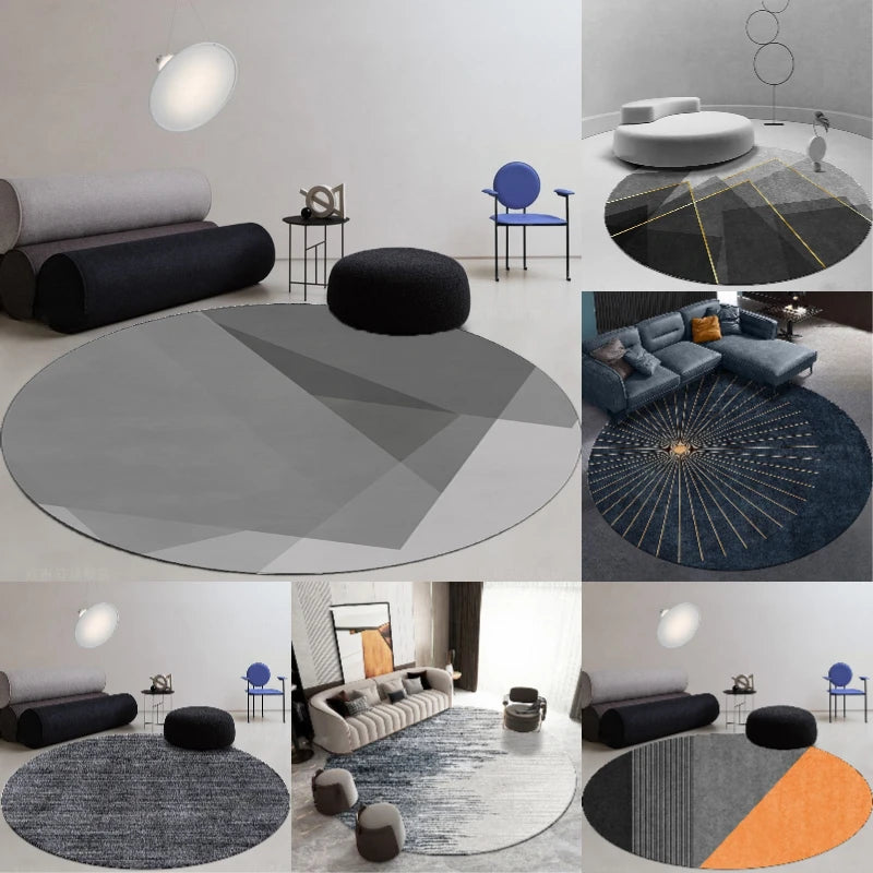 Modern Round Rug Area Minimalist Soft for Living Room Bedroom Study Room Decor Floor Mat Slip-resistant Wear-resistant Beautiful