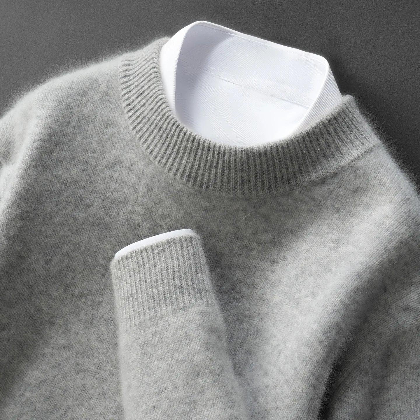 ZOCEPT Natural Cashmere Mock Neck Pullover Men Cashmere Sweater Soft Warm Jumpers Quality Casual Business Knitwear Basic Tops