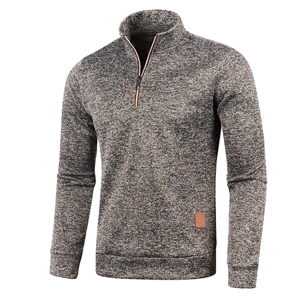 Men's Collar Half-Zip Sweatshirts for Spring and Autumn - Casual Pullover for Outdoor Activities