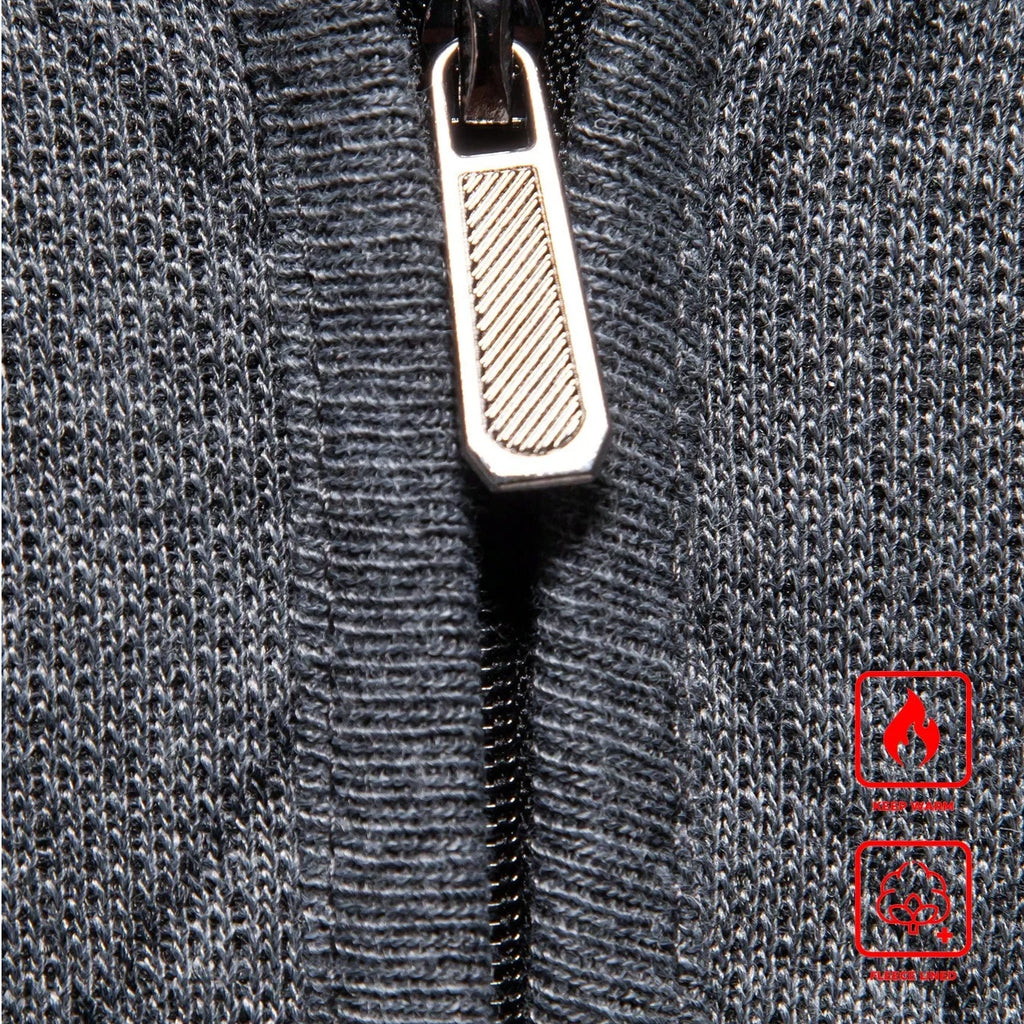 New Fashion Men's Knit Sweater American Half Zip Fleece Knitwear Men's Stand Collar Casual Sweaters Pullovers