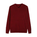 2023 Autumn New Men's V-neck Wool Sweater Business Casual Solid Color Thin Pullover Sweater Brand Clothes Blue Red Black