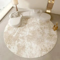 Beige Abstract Texture Round Rug Soft Flannel Modern Minimalist Carpet Neutral Tone Design, Living Room Bedroom Leisure Area