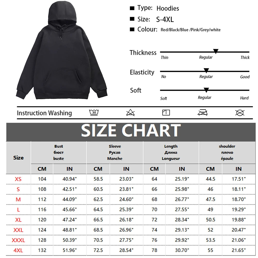 Men's & Women's Casual Oversized Hoodie Sweatshirt - Black