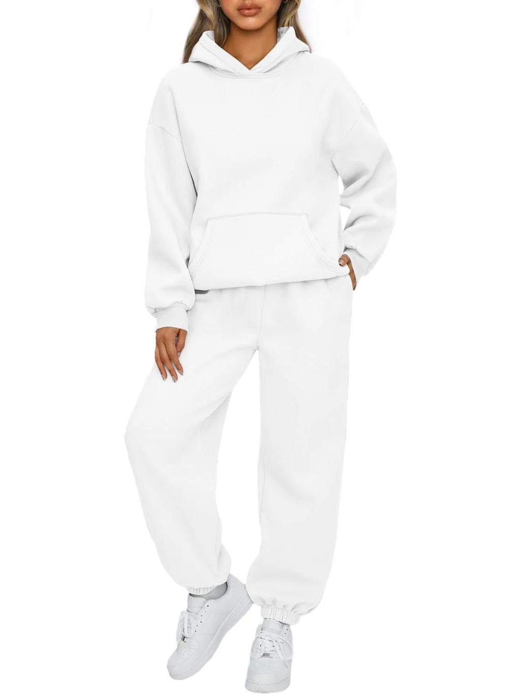 Women's Casual Hooded Sweatshirt and Sportswear Pants Set Long Sleeve Long Pants Autumn Season Fashion Ladies Outfit