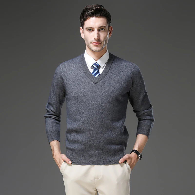Top Grade Thick Anti-Pilling New Fashion Brand Autumn Winter Knit Pullover Men Slim Fit Sweater Business Casual Woolen Jumper