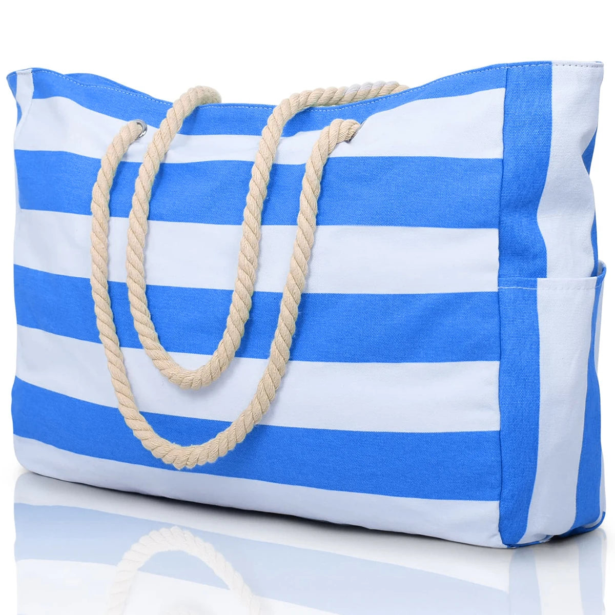 Striped zipper outer bag for outdoor travel and vacation, waterproof