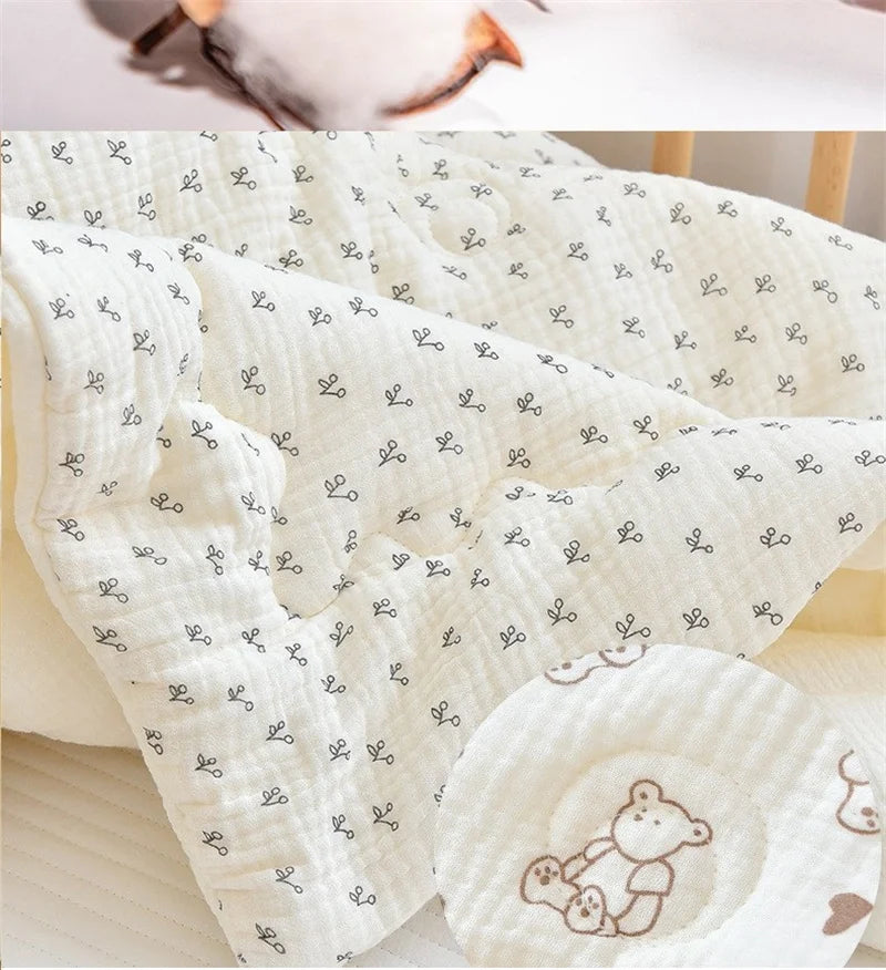 Newborn Baby Unisex Blanket Winter Cotton Knitted Infant Bed Sleeping Covers Quilts Toddler Stroller Swaddle Wrap Bedding Quilt