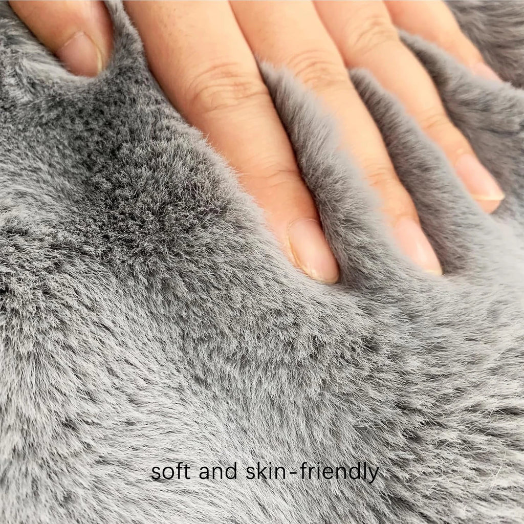 Bubble Velvet Faux Rabbit Fur Carpet Round Soft Fluffy Pet Mat Modern Living Room Decor Winter Warm Plush Kids Game Tent Mats