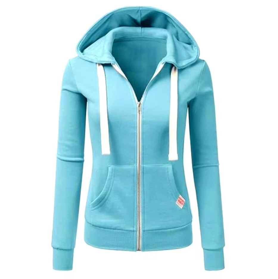 2024 Spring and Autumn New Women's Personalized Casual Cardigan Zipper Hoodie Korean Edition Fashion Outdoor Jogging Sportswear