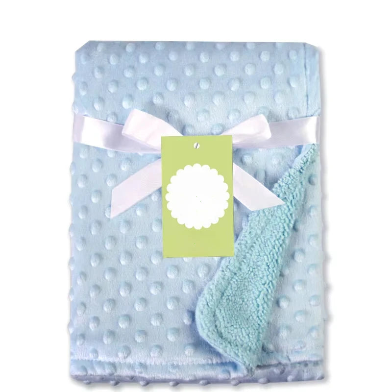 Baby Blanket & Swaddling Newborn Thermal Soft Fleece Blanket Winter Solid Bedding Set Cottons Quilt Infants Bedding Swaddle Wrap