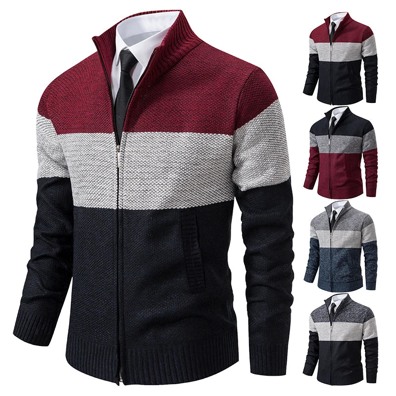 Men's Autumn and Winter New Stand-up Cardigan Sweater Trend Sweater Coat