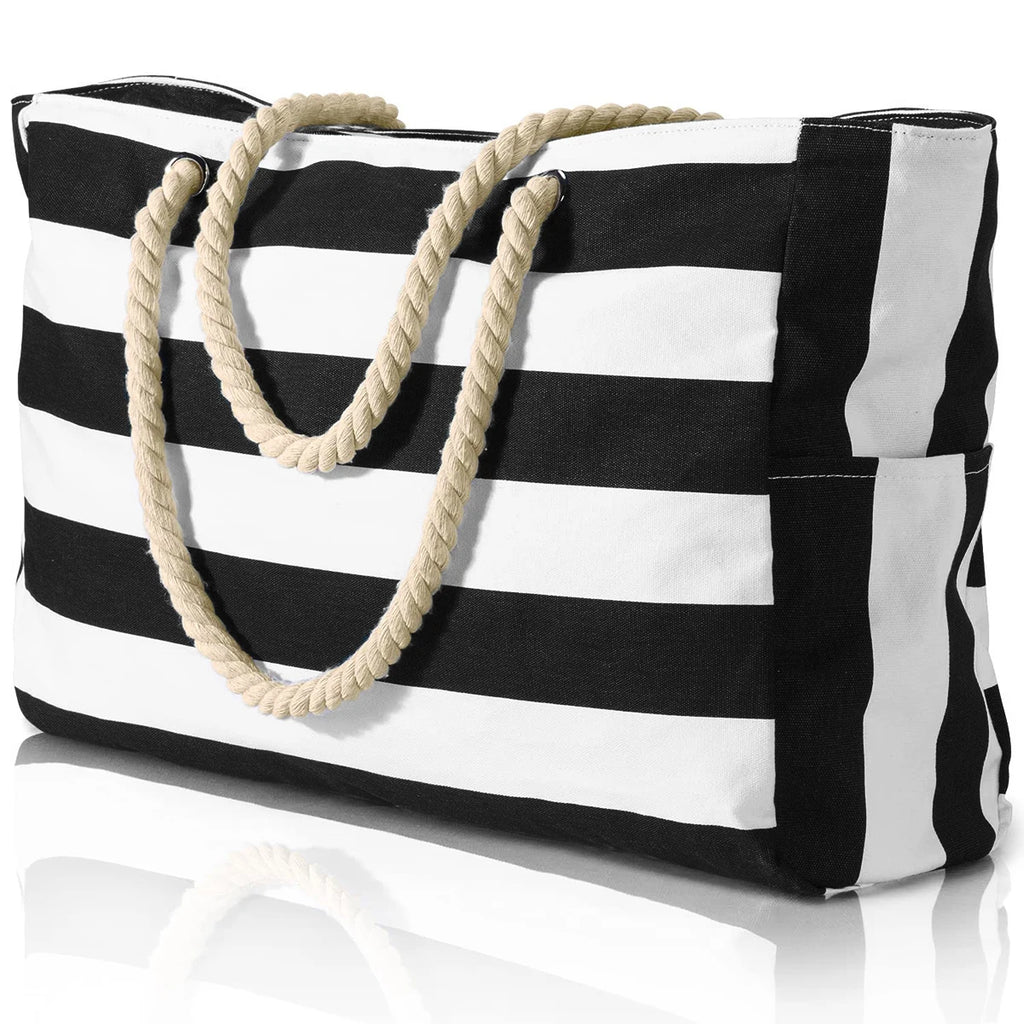Striped zipper outer bag for outdoor travel and vacation, waterproof