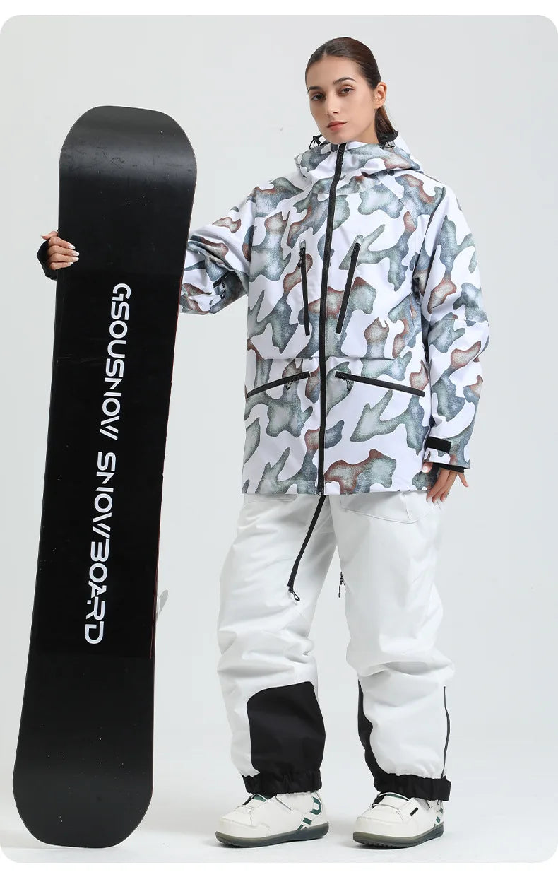 Gsou Snow Outdoor Sport New Winter Warm Men And Women's Snowboard Coats Waterproof Breathable Skiing Jacket Snowboard Wear