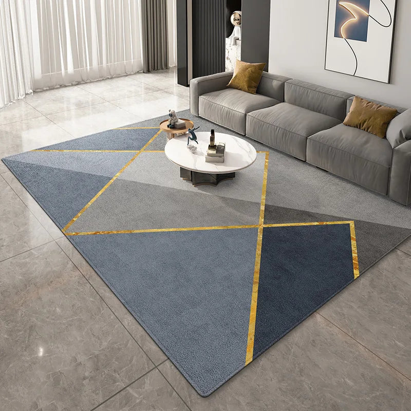 VIKAMA Luxury-Style Geometric Area Rug for Modern Bedroom Sofa Coffee Table Mat Large Area Living Room Carpet Home Decoration