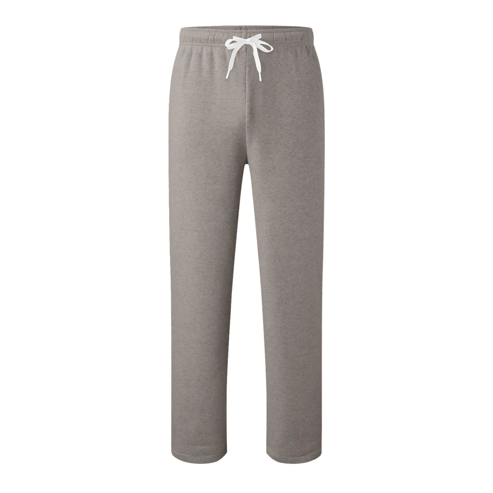 Women New Elastic Waist Pants with Side Pockets Fleece Lined Thick Wide Leg Sweatpants Pure Color Straight Cut
