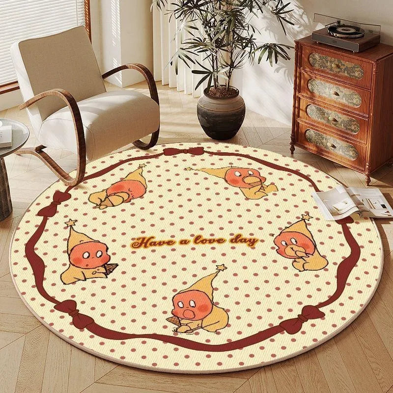 Modern Round Rug Area Minimalist Soft for Living Room Bedroom Study Room Decor Floor Mat Slip-resistant Wear-resistant Beautiful