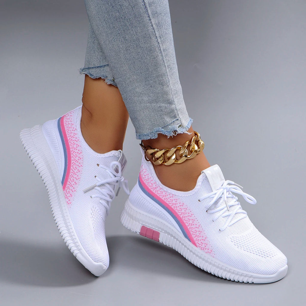 Women's Summer Breathable Mesh Flat Shoes - Casual Sneakers with Free Shipping