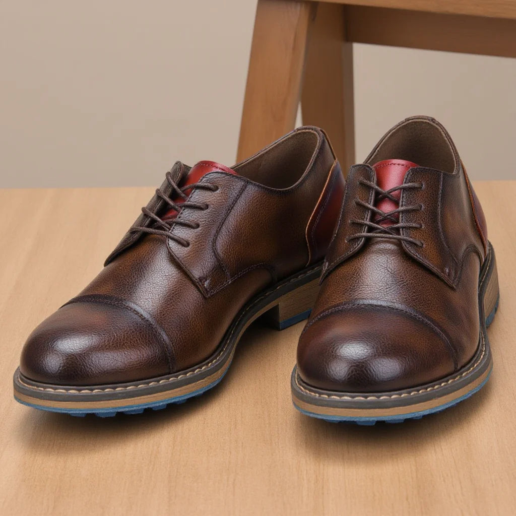 Retro Men's Derby Shoes Casual Fashion Leather Shoes
