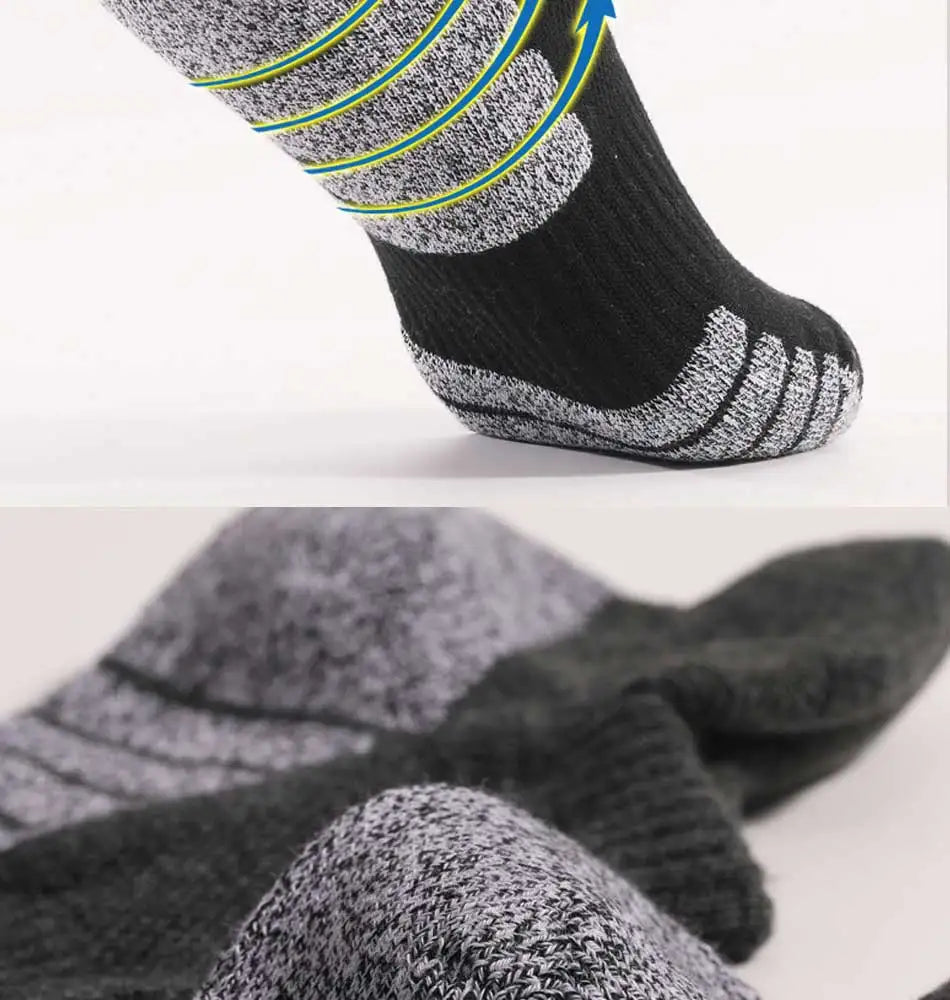 6 Pairs Thickened Towel Bottom Running Socks - Non-Slip Breathable Sports Socks