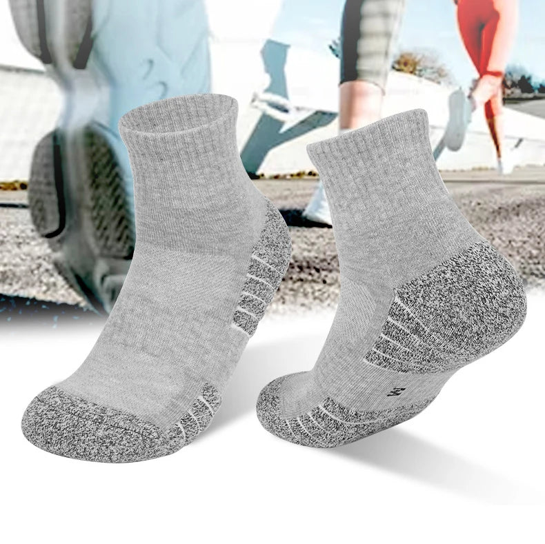 6 Pairs Outdoor Sports Socks Thickened Towel Bottomed Hiking Socks Sweat-Absorbing Short Tube Sports Running Socks Men Socks