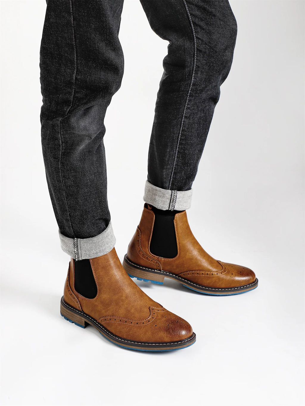 2026 Classic Red Wine Chelsea Boots for Men Fashionable Men Boots Casual Men Ankle Boots