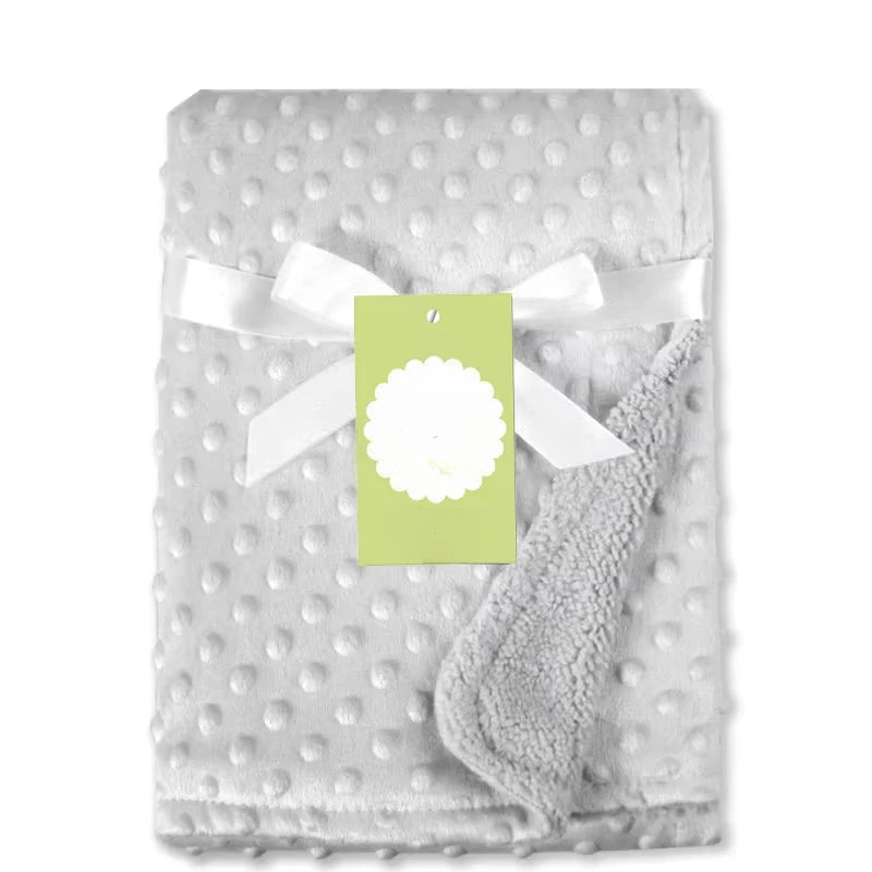 Baby Blanket & Swaddling Newborn Thermal Soft Fleece Blanket Winter Solid Bedding Set Cottons Quilt Infants Bedding Swaddle Wrap