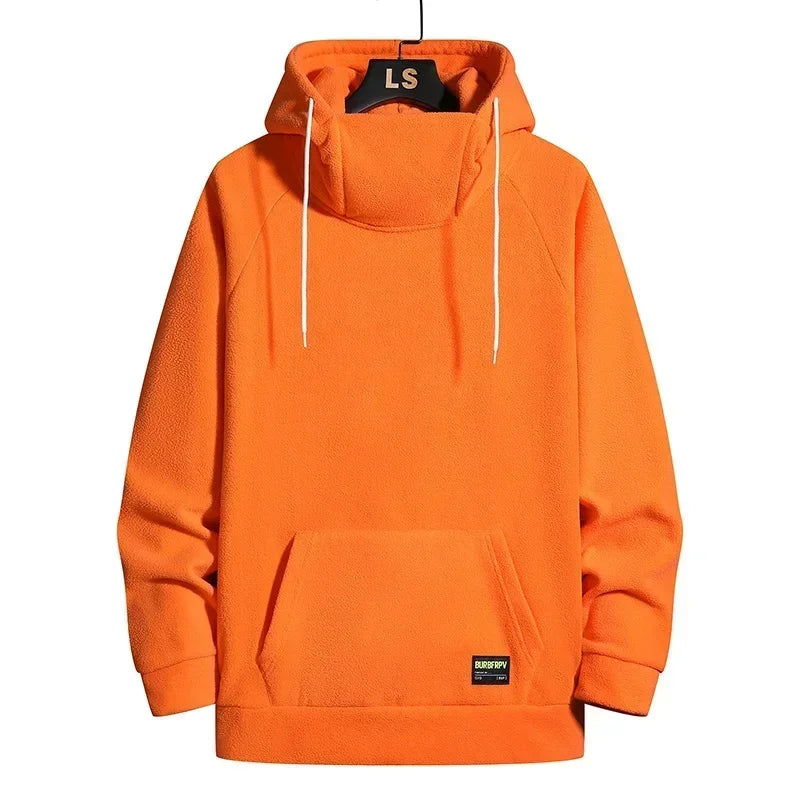 2026 Men's Thick Polar Fleece Sweatshirt - Paired Couple Y2K Streetwear Autumn Winter Hood Sports Black Windproof Oversized Hoodie
