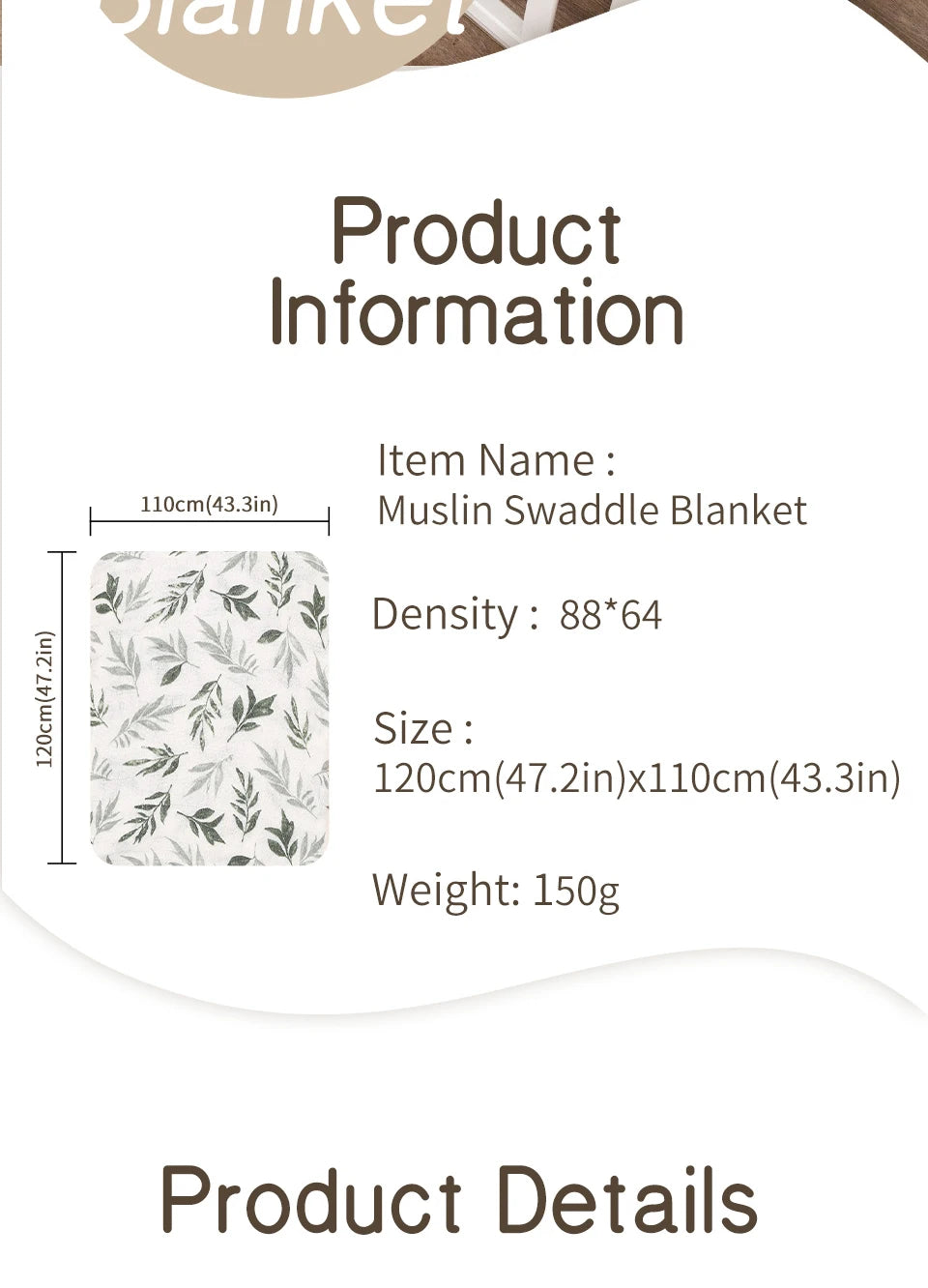 Kangobaby #My Soft Life# 3pcs Set Breathable Baby Muslin Cotton Swaddle Blanket Newborn Bath Towel 120x110cm