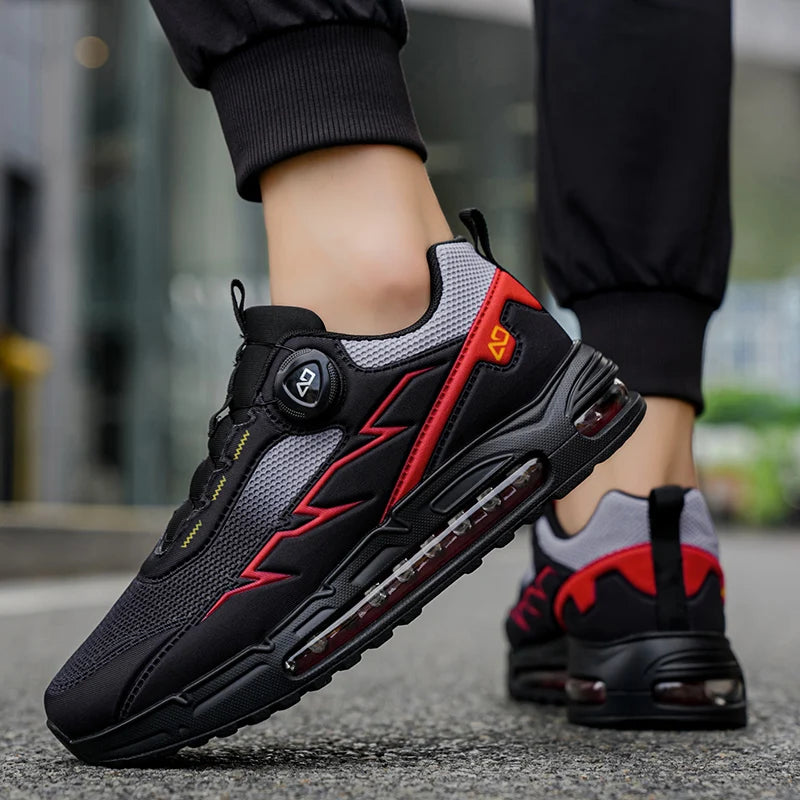 Men's Sports Shoes - High-Quality Outdoor Walking Mesh Breathable Rebound Anti Slip Flat Bottom Casual Running Shoes for Men