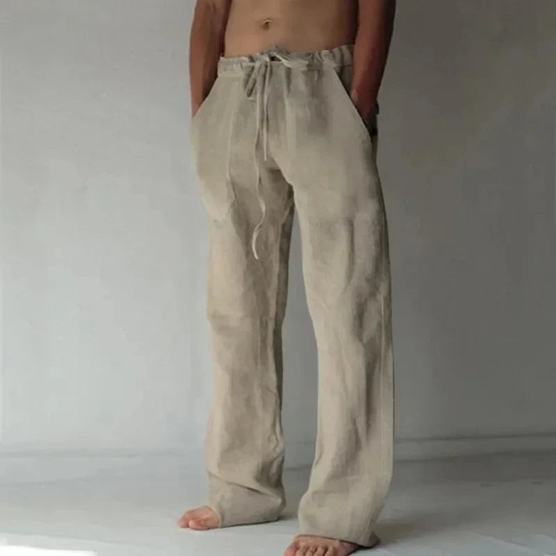 Men's Cotton Linen Pants - New Breathable Solid Color Trousers for Fitness and Streetwear (S-4XL)