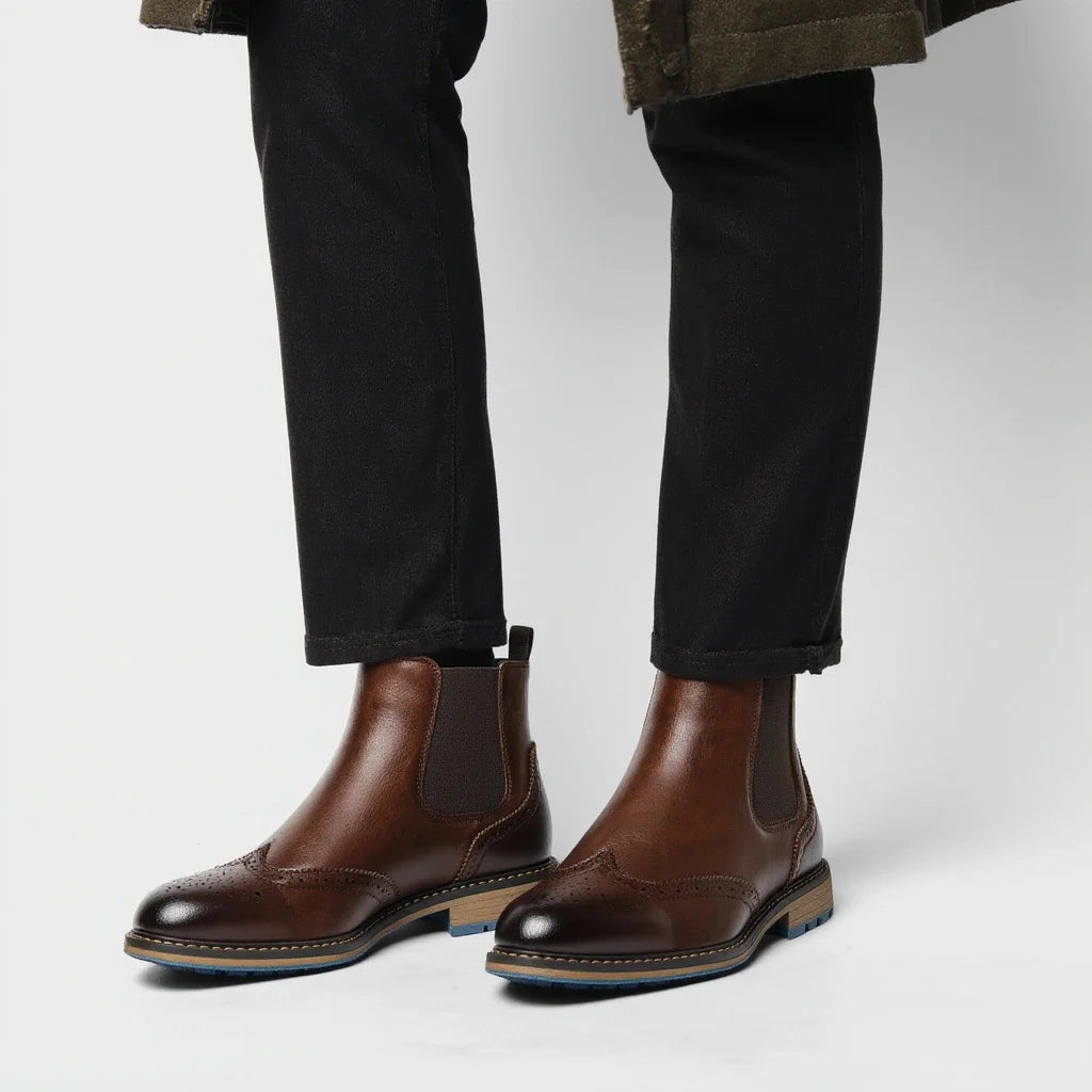 2026 Classic Red Wine Chelsea Boots for Men Fashionable Men Boots Casual Men Ankle Boots