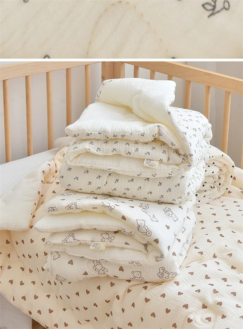 Newborn Baby Unisex Blanket Winter Cotton Knitted Infant Bed Sleeping Covers Quilts Toddler Stroller Swaddle Wrap Bedding Quilt